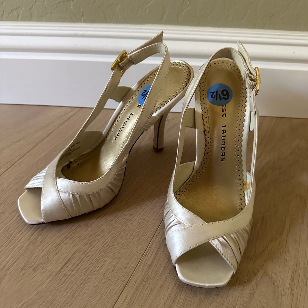 Chinese Laundry Elegant Cream Slingback Heels